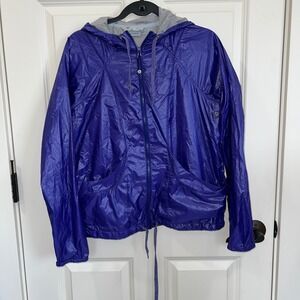 Athleta‎ Indio Beach Windbreaker Hooded Zip Up Jacket Purple Size Small